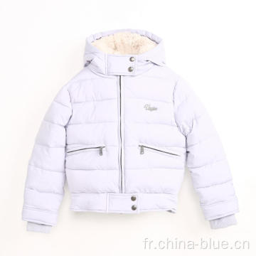 Veste gonflée en peluche de rembourrage de fille